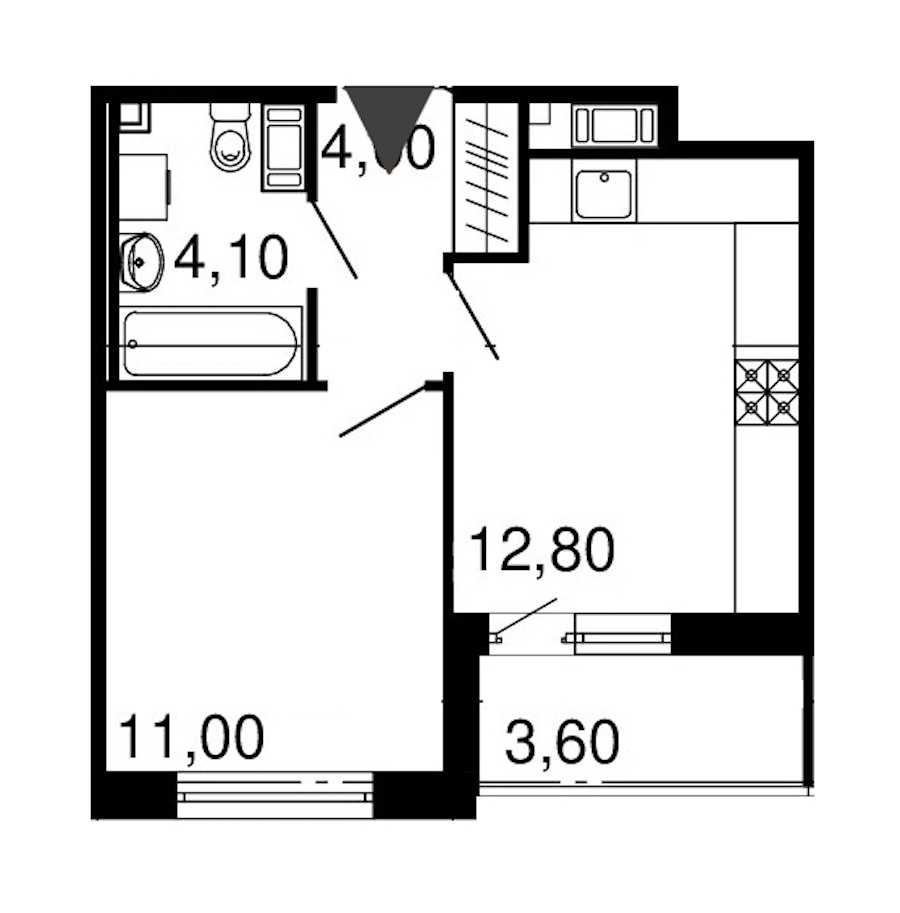 Однокомнатная квартира в : площадь 31.9 м2 , этаж: 9 – купить в Санкт-Петербурге